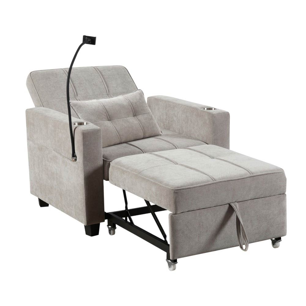 Butaca cama Jay pull out de tapiz gris