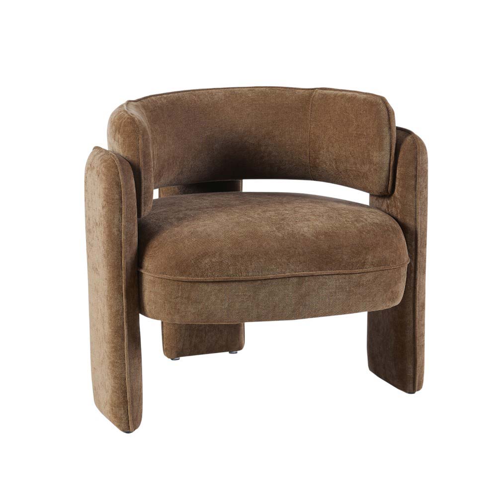 Butaca con brazos Terra de tapiz café