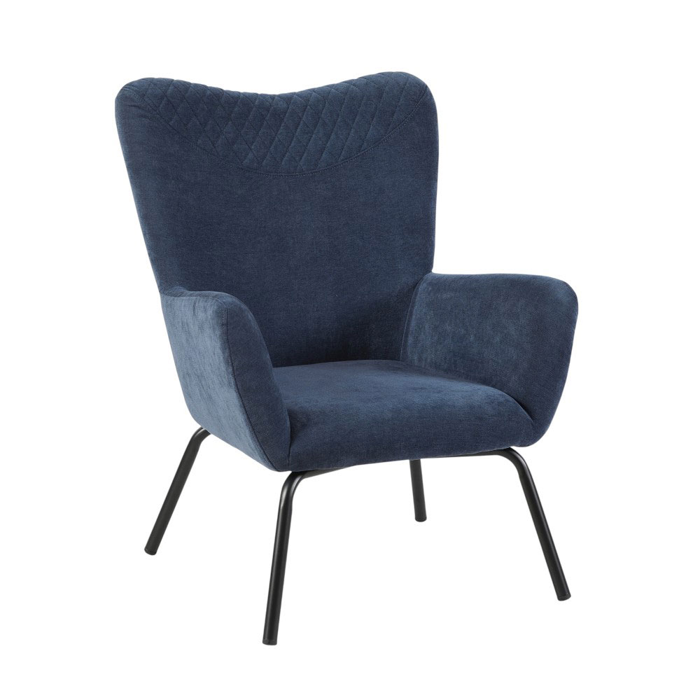 Butaca con brazos Hermes de tapiz azul