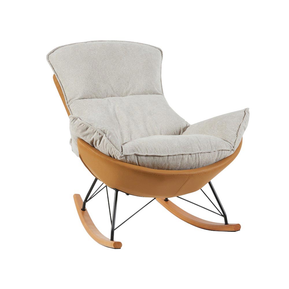 Butaca mecedora Hilary de tapiz gris