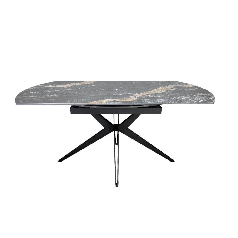 Mesa de comedor redonda extensible Ø160 Nina top tipo piedra