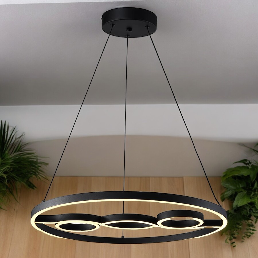 Lámpara LED colgante Amy black con luz calida 50W