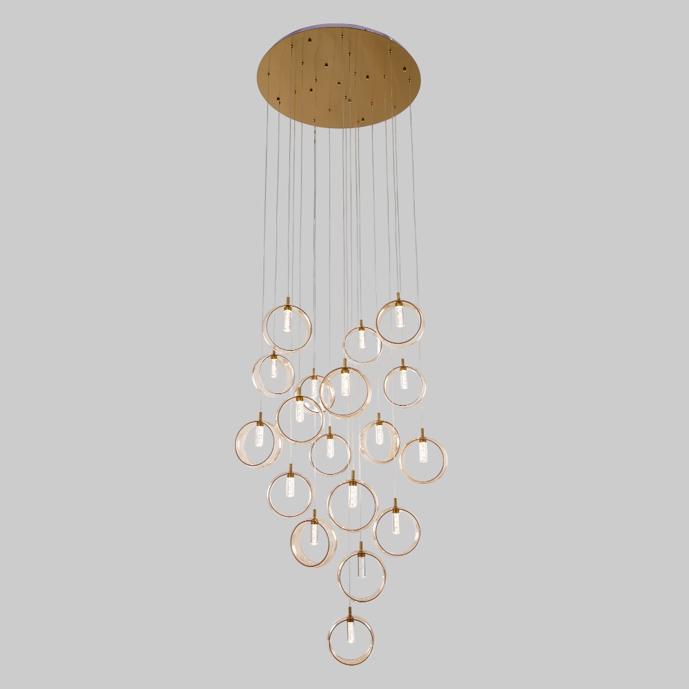 Lámpara LED doble altura Plop brass/acrilico luz cálida 90W