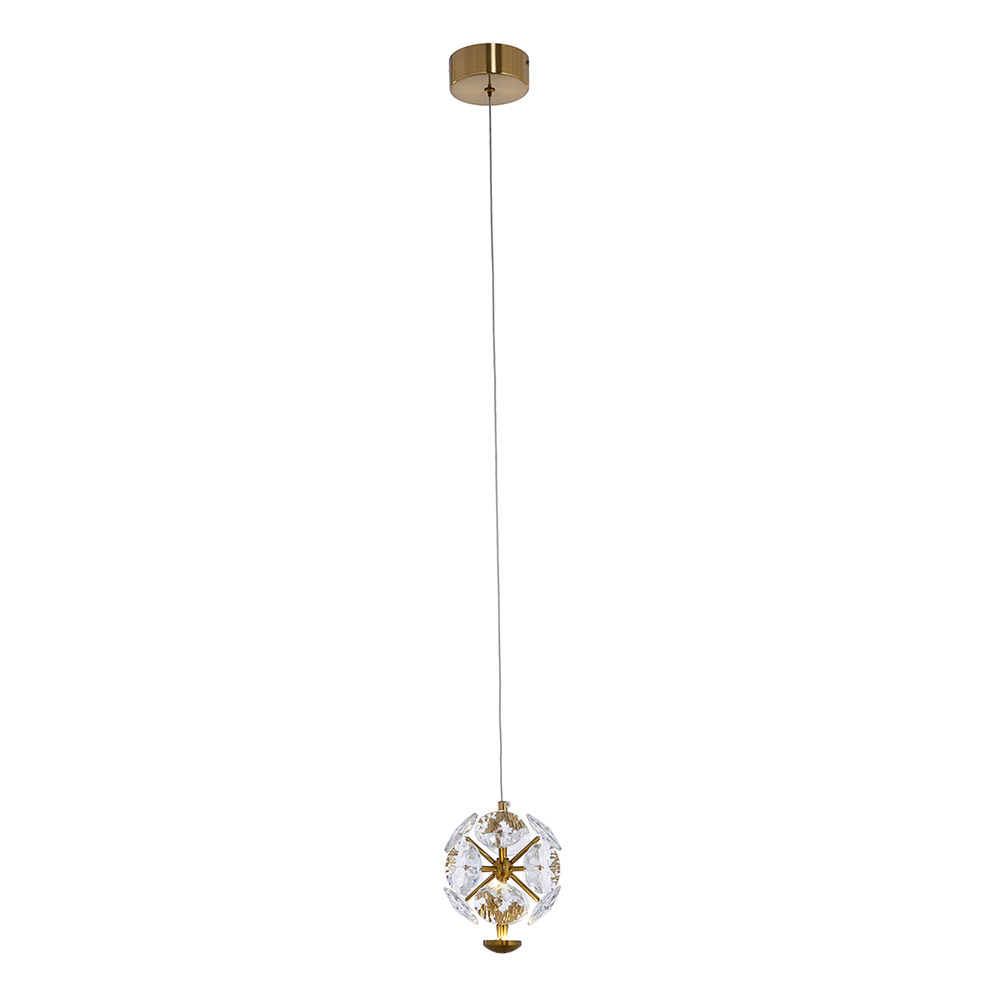 Lámpara LED colgante Dandelion cristal K9 luz calida 5W