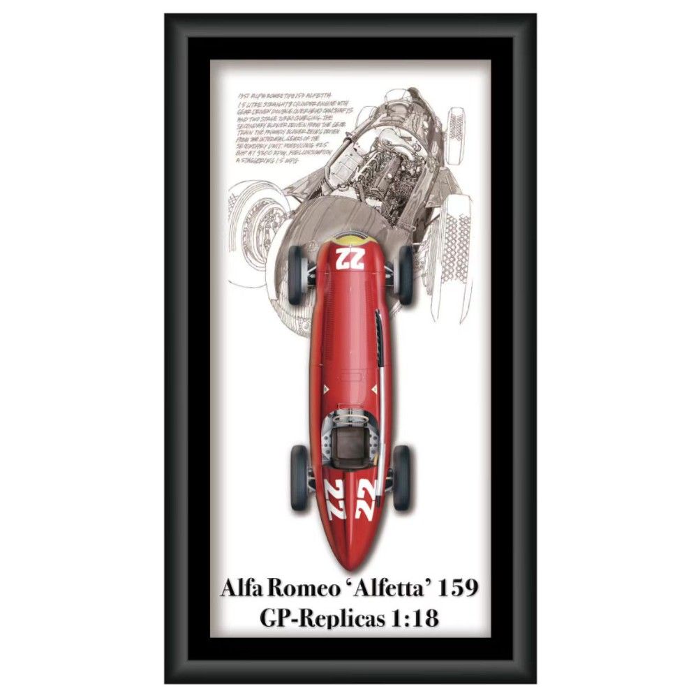 Cuadro 50x70 print Alfa Romeo vintage con marco negro