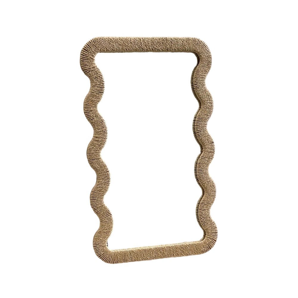 Espejo de pared rectangular 50x80 Ondas café