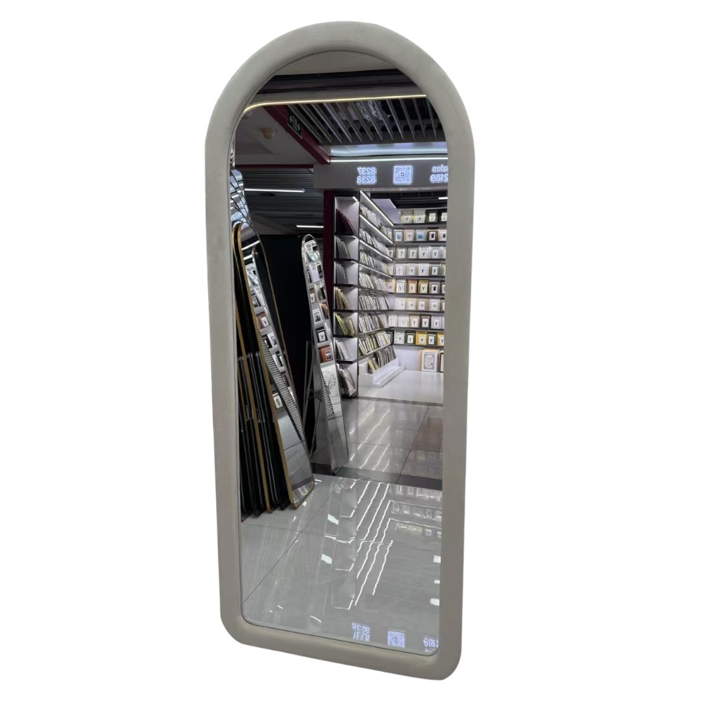 Espejo de pared domo 70x170 con marco velvet beige