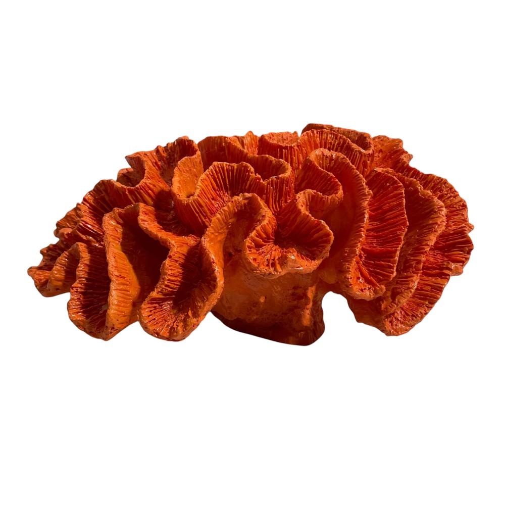 Adorno Coral Marino de resina naranja 25x19cm