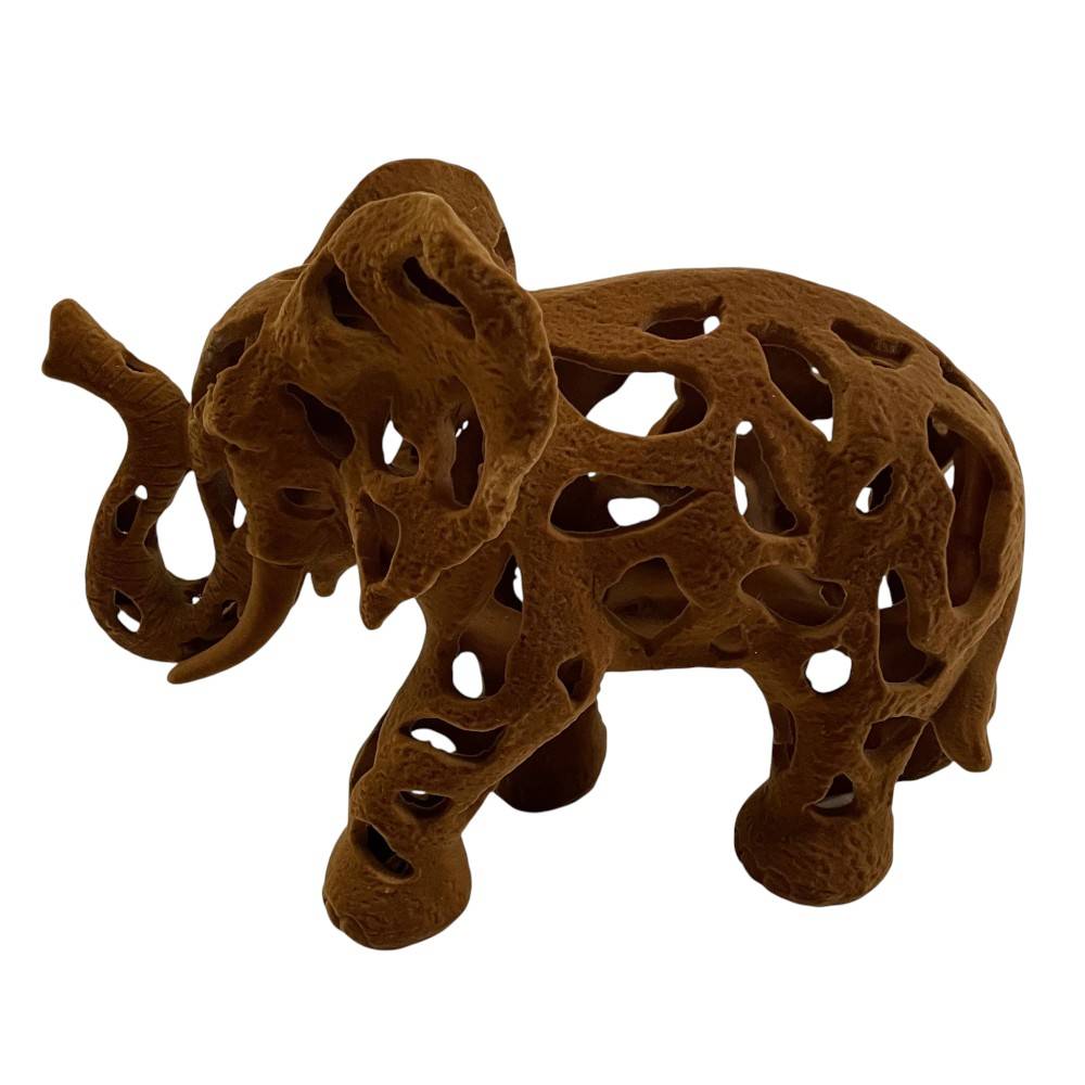 Adorno Elefante abstracto gamuza terracota 31x22cm