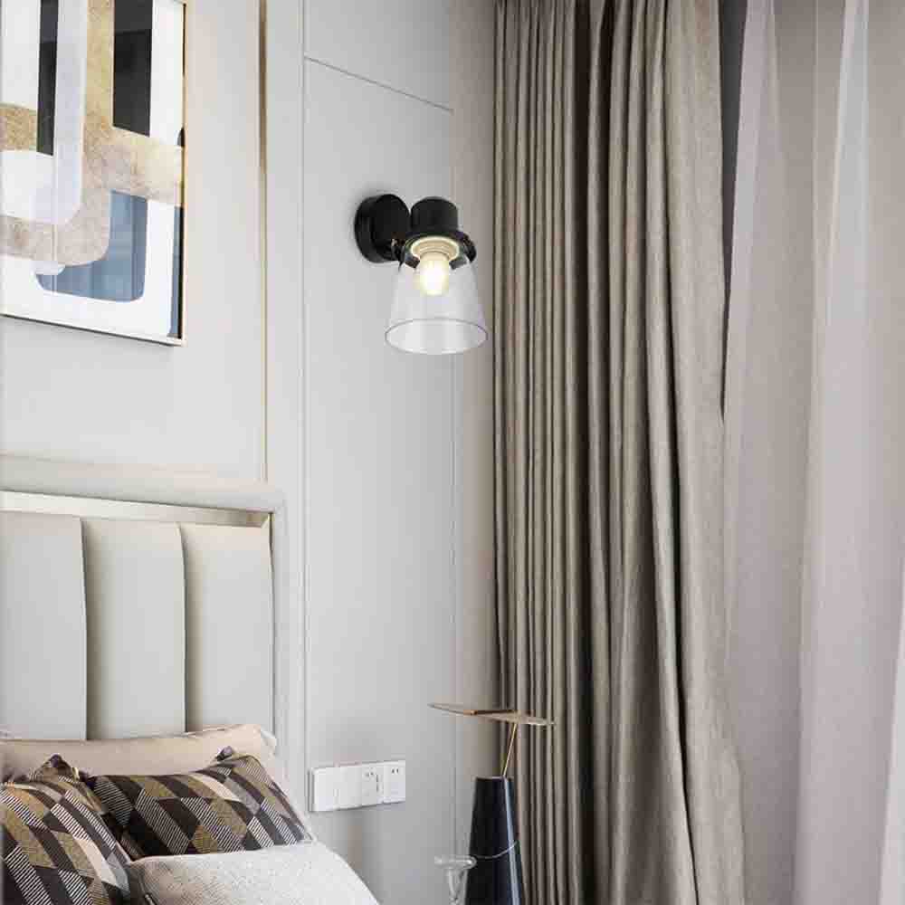 Lámpara de pared dirigible E27 Parma negra