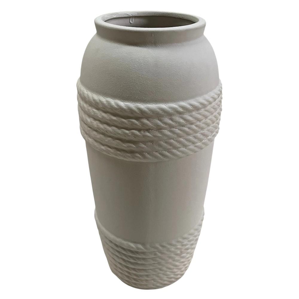 Florero Savia de cerámica color blanco 30cm