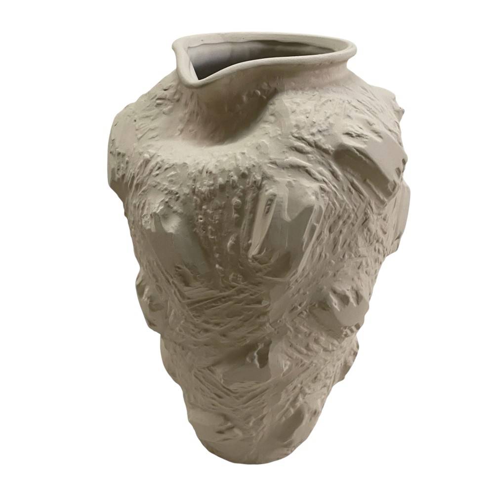 Florero Vassu de cerámica color beige 30cm