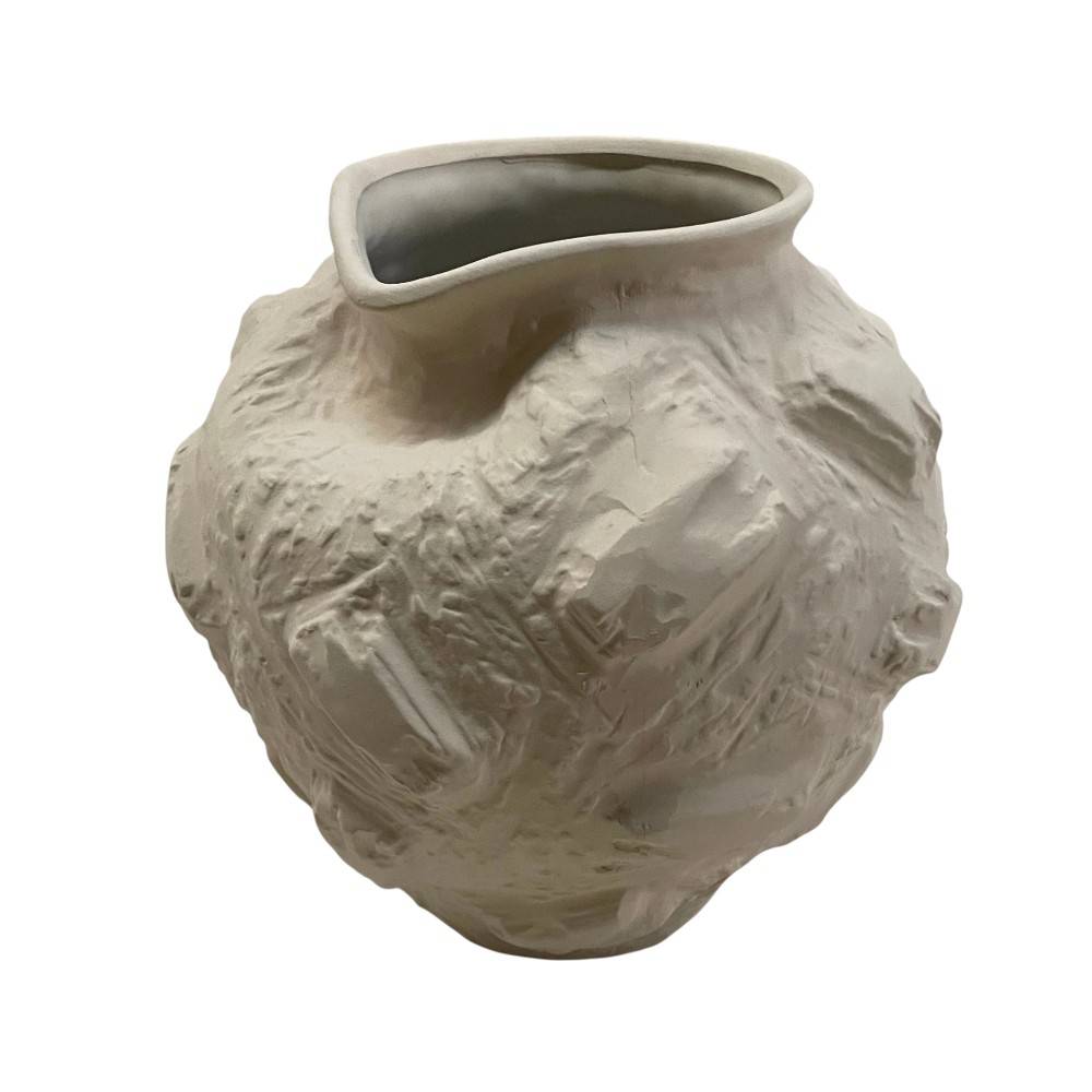 Florero Vassu de cerámica color beige 20cm