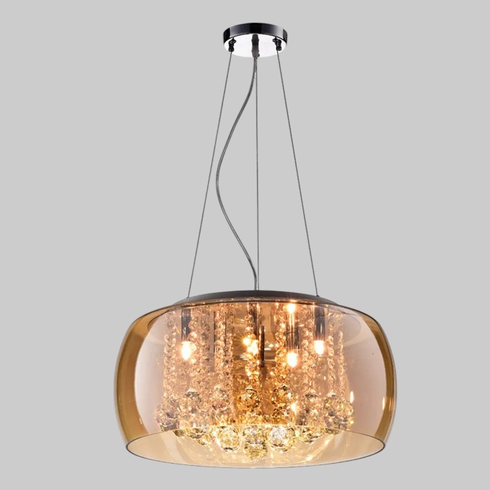 Lámpara colgante 9xG9 Chantilly vidrio ámbar