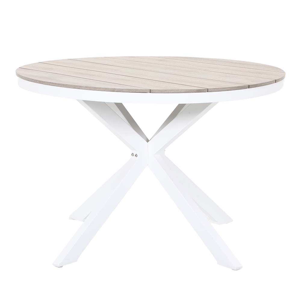Mesa de comedor de exterior circular Ø110 white/polywood