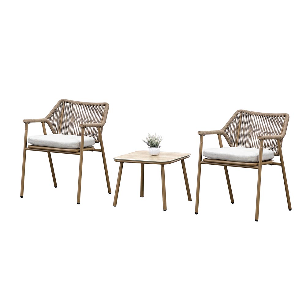 Set sala exterior Wood polyrattan y acero