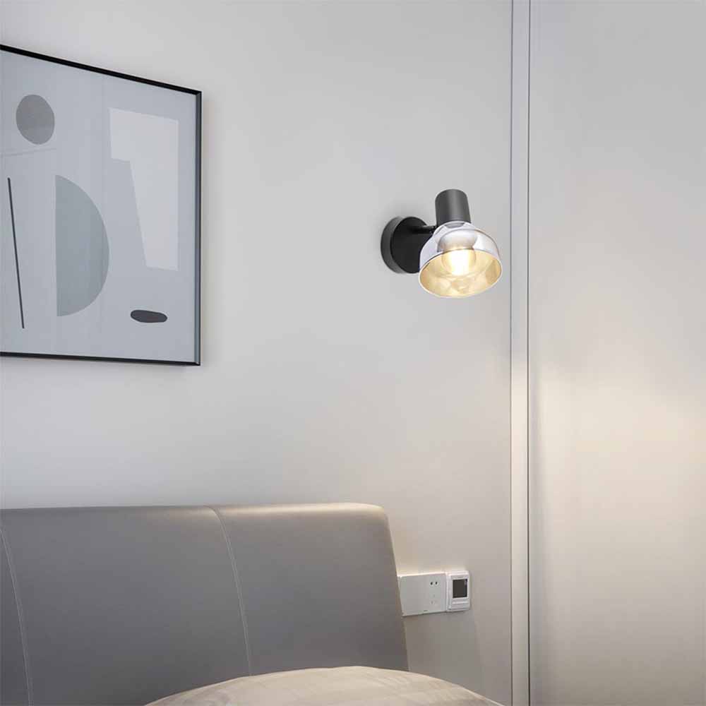 Lámpara de pared dirigible E27 Mylah negra/ahumada