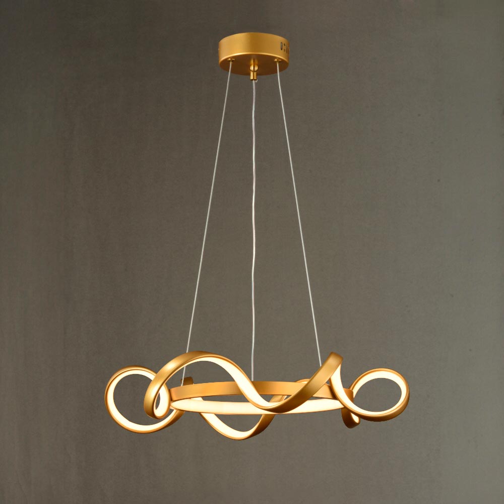 Lámpara colgante LED Georgina dorado/acrílico 3CCT 40W