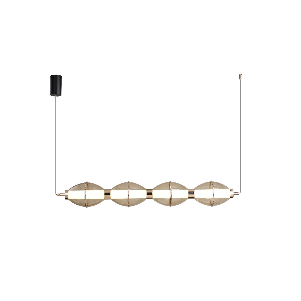 Lámpara colgante LED Triny negro/clear 3CCT 50W