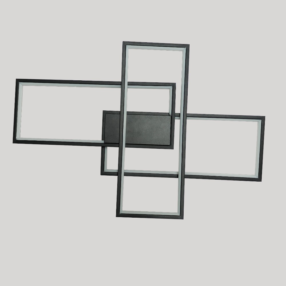 Lámpara LED dimerizable de techo Rectangles negro 3CCT 60W