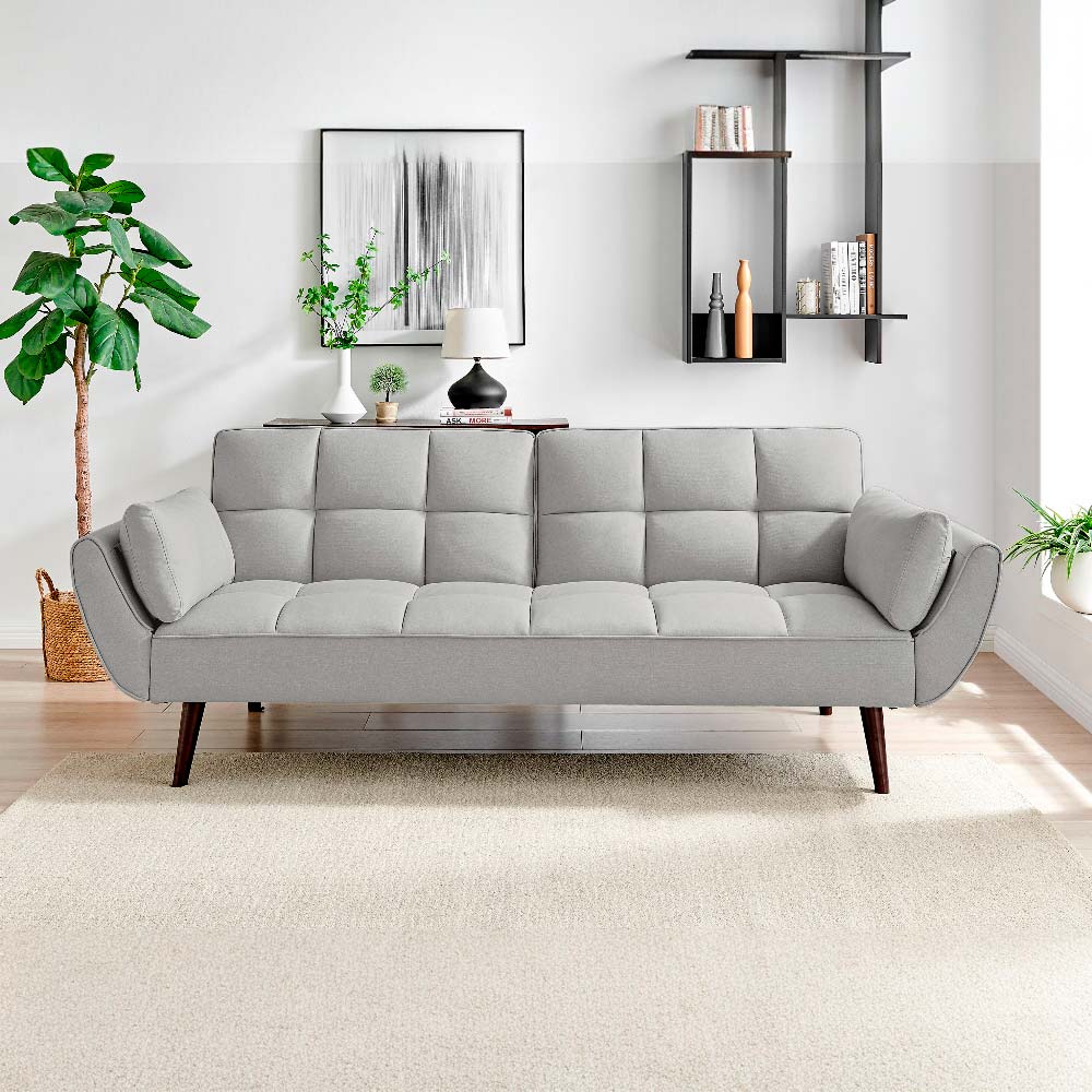 Sofá cama Berry clic clac de tela gris
