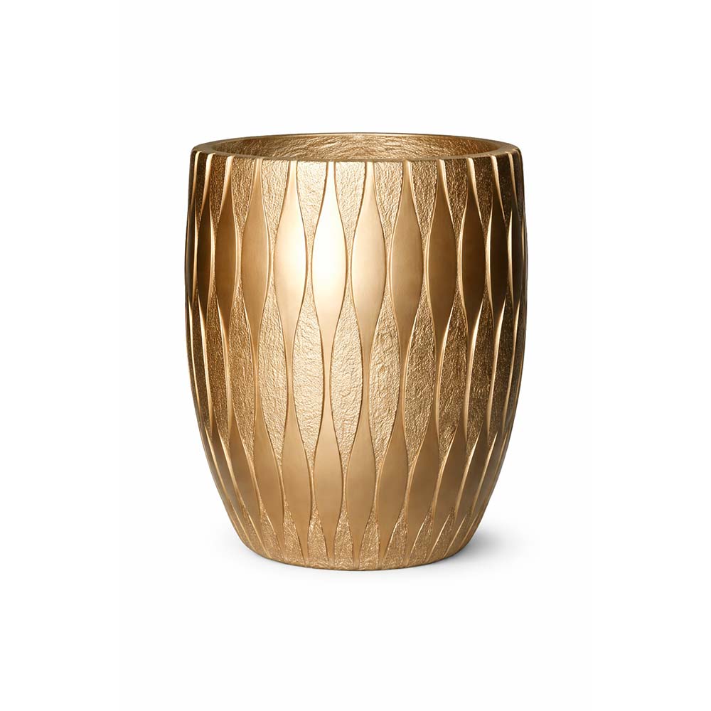 Macetero Orin de fibra mineral dorado 40x50cm