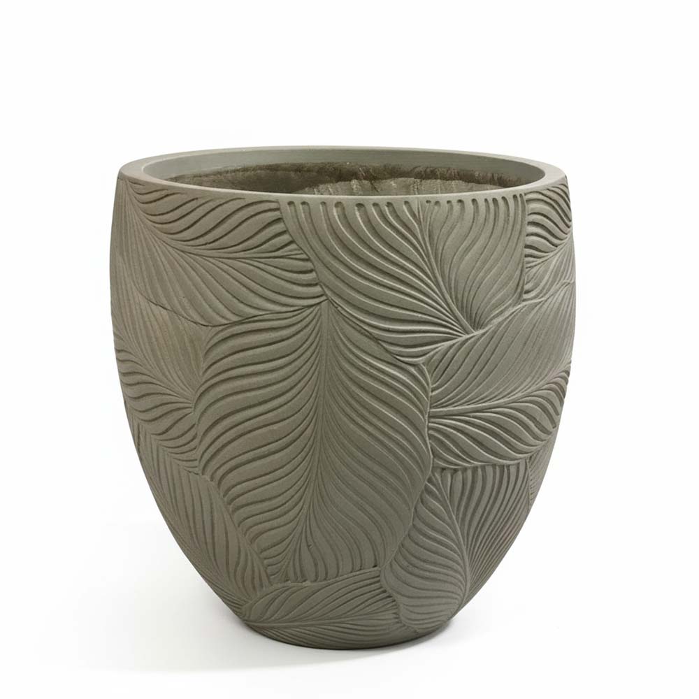 Macetero Rowel de fibra mineral verde 33x35cm