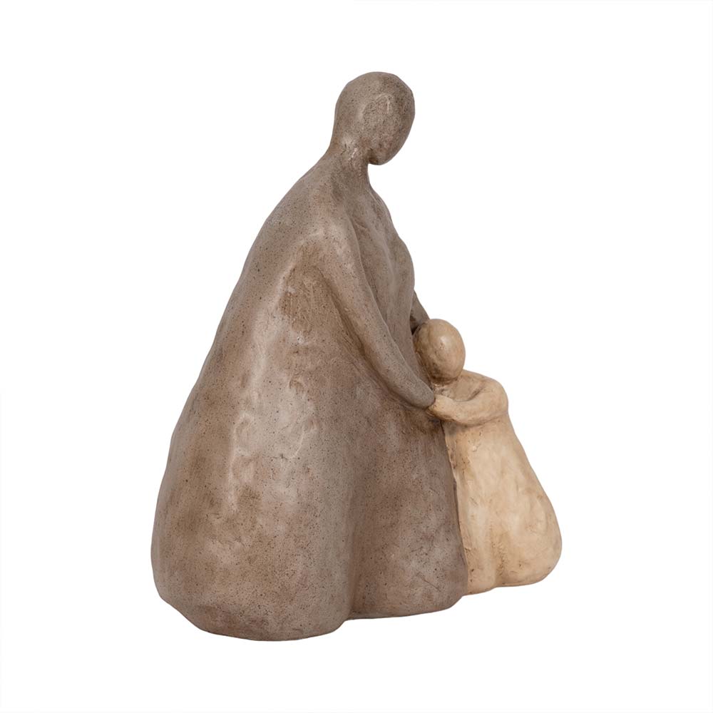 Adorno abrazo Madre e Hijo beige/taupe 25cm
