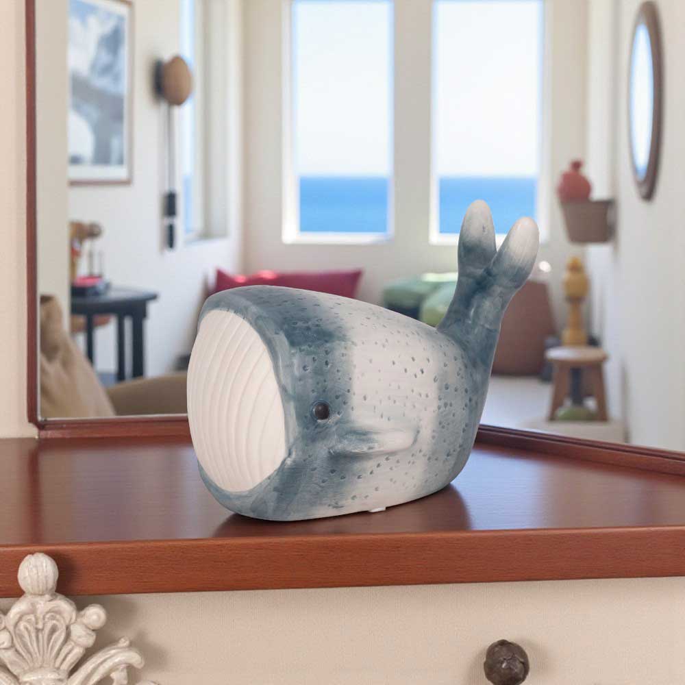 Ballena de resina azul/blanco 20cm