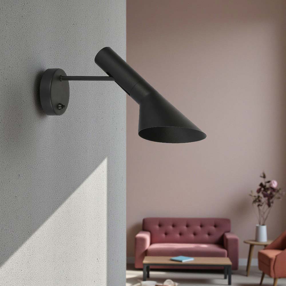 Aplique de pared E27 Zian metal negro
