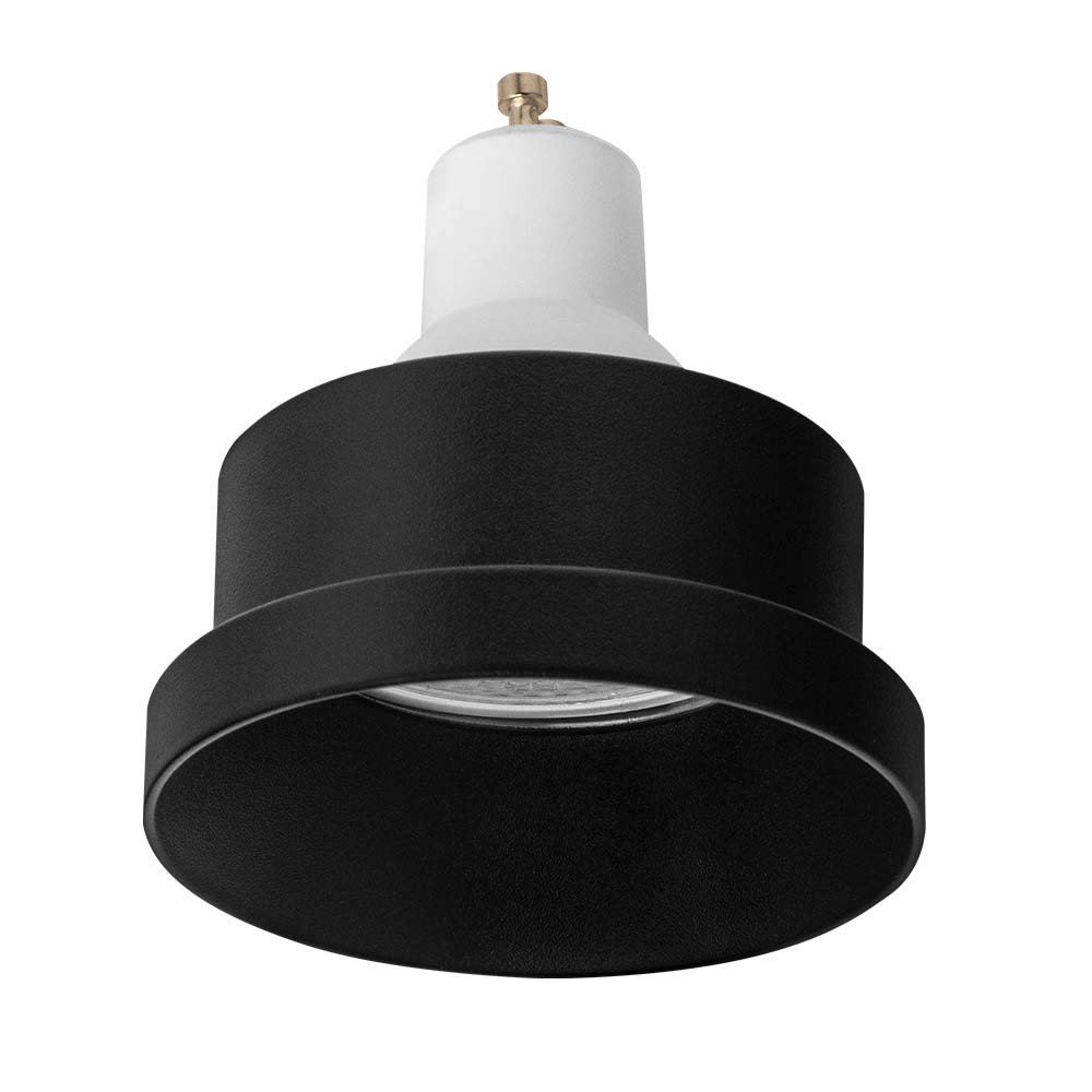 ODB GU10 empotrable hundido fijo negro redondo Ø72mm