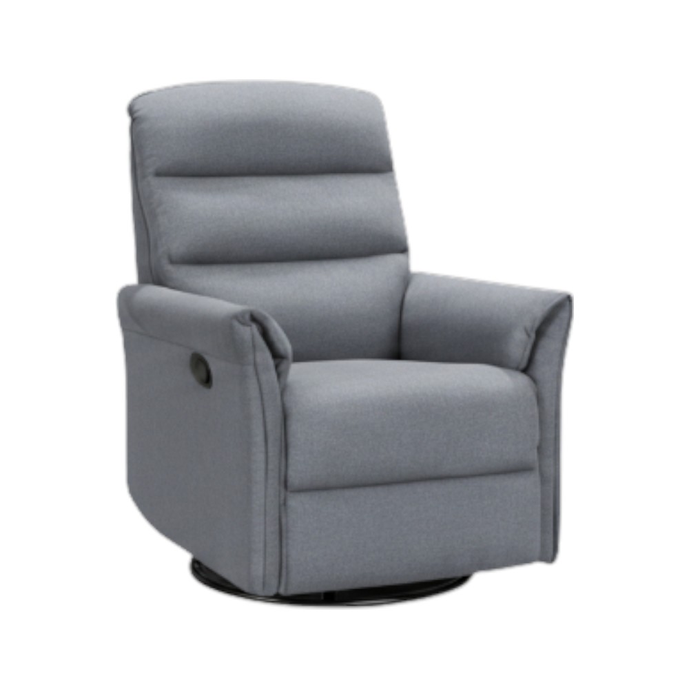 Reclinable individual Fressia mecedor y giratorio tapiz gris