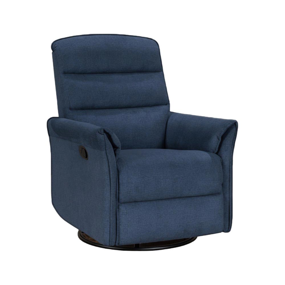 Reclinable individual mecedor giratorio Fressia tapiz azul