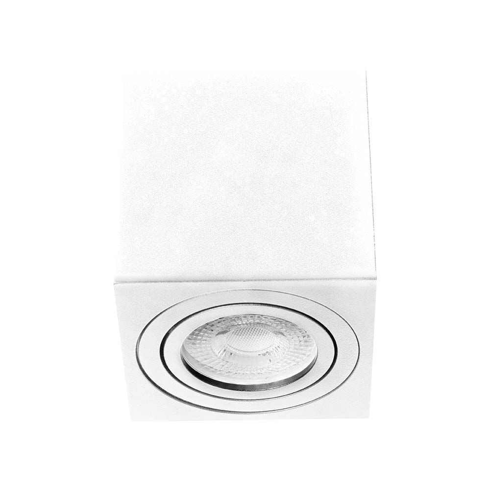 ODB GU10 sobrepuesto Cube cuadrado blanco 80mm