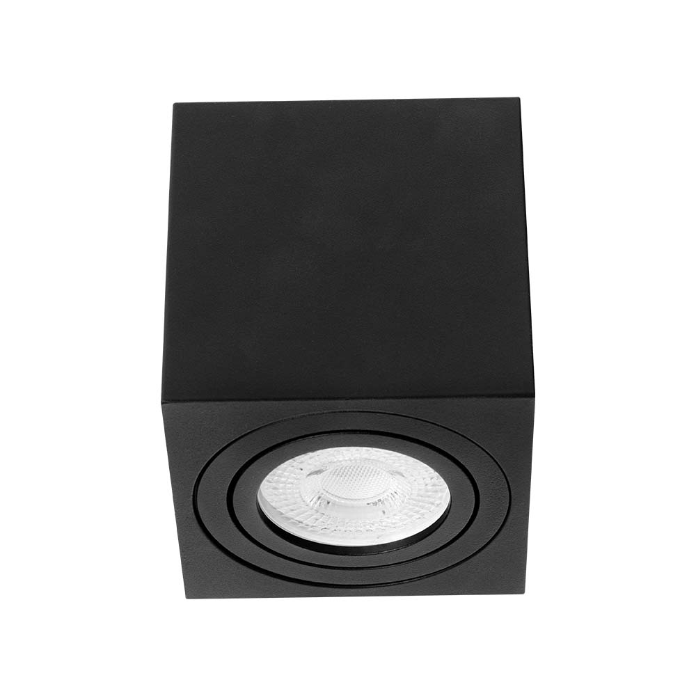ODB GU10 sobrepuesto Cube cuadrado negro 80mm