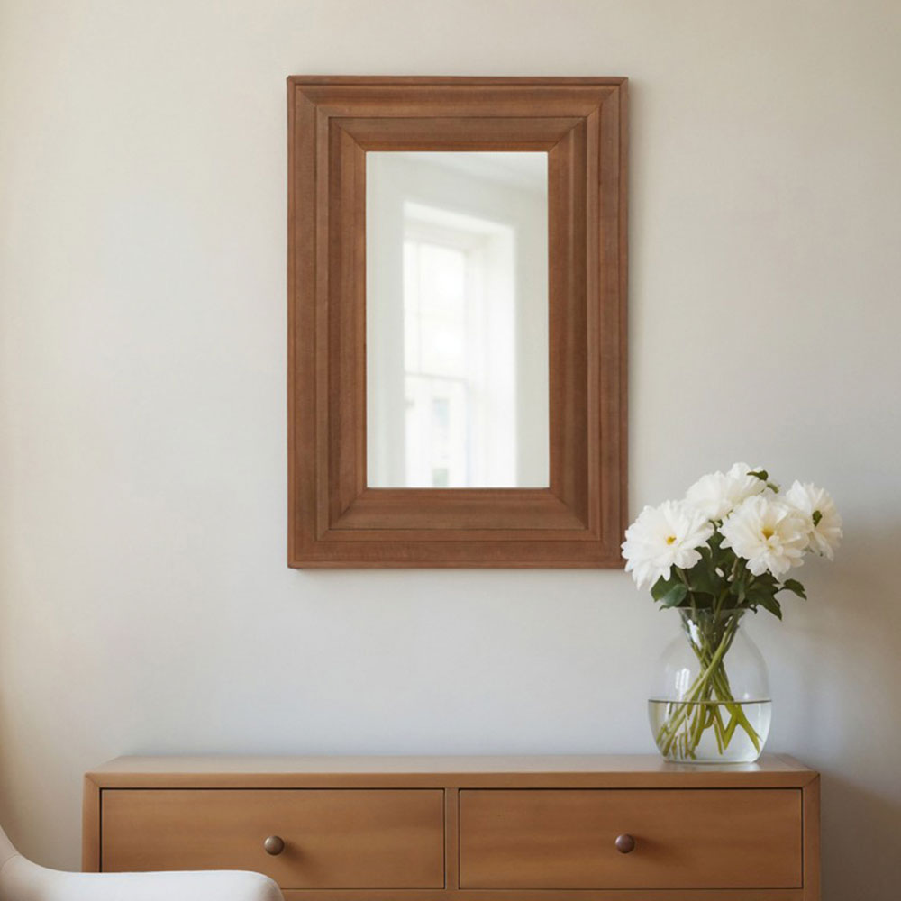 Espejo de pared rectangular 60x91 con marco de madera