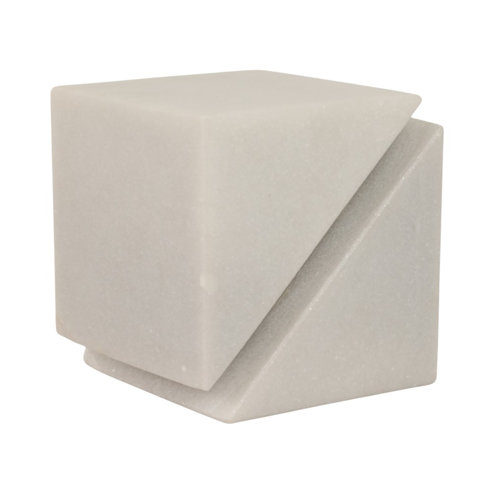 Adorno Cubo de mármol blanco 10x10cm
