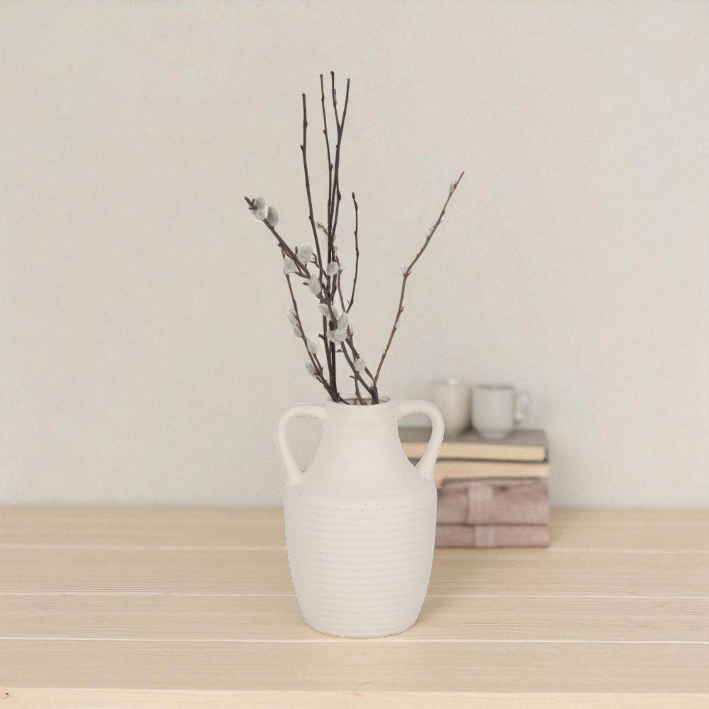 Jarrón Grecia de cerámica ivory 23cm