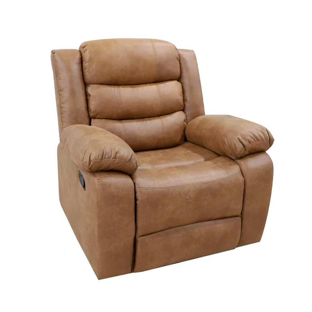 Reclinable individual manual Astra de tapiz camel