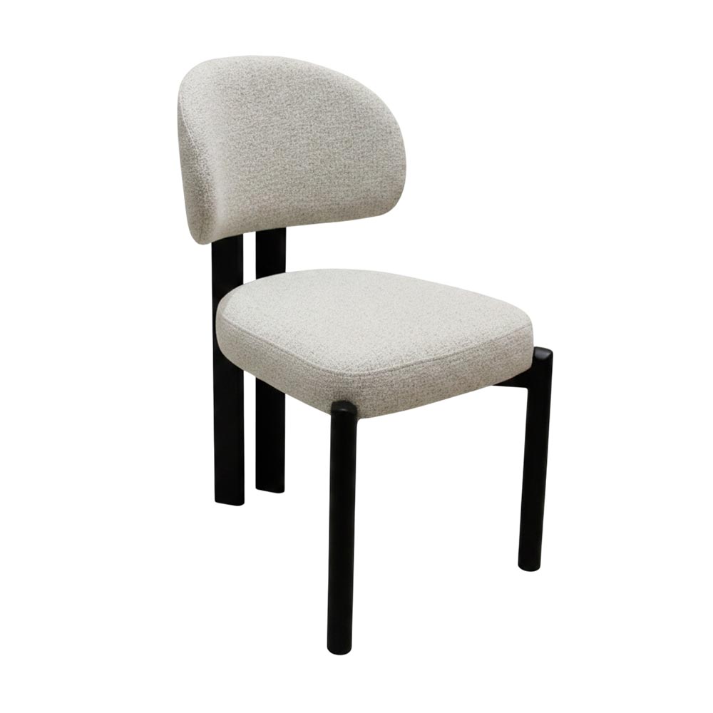 Silla de comedor sin brazos Iris de tela gris claro