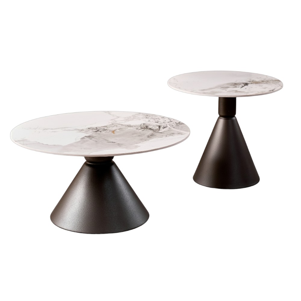 Set x2 mesas de centro Sky top piedra sinterizada