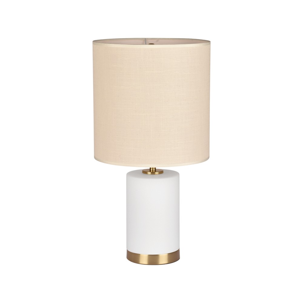 Lámpara de mesa E27 Elyra 50cm base dorada pantalla blanca