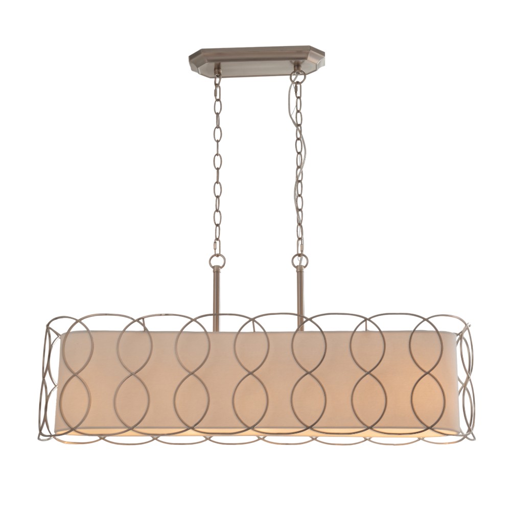 Lámpara colgante 5xE27 Otto rectangular de metal nickel