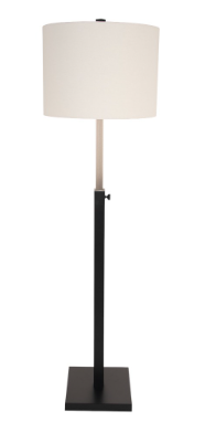 Lámpara de pedestal ajustable Oriana E27 de metal negro