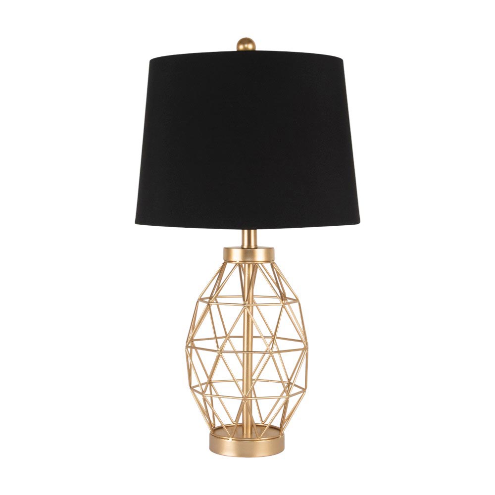 Lámpara de mesa Romi  E27 de metal dorado