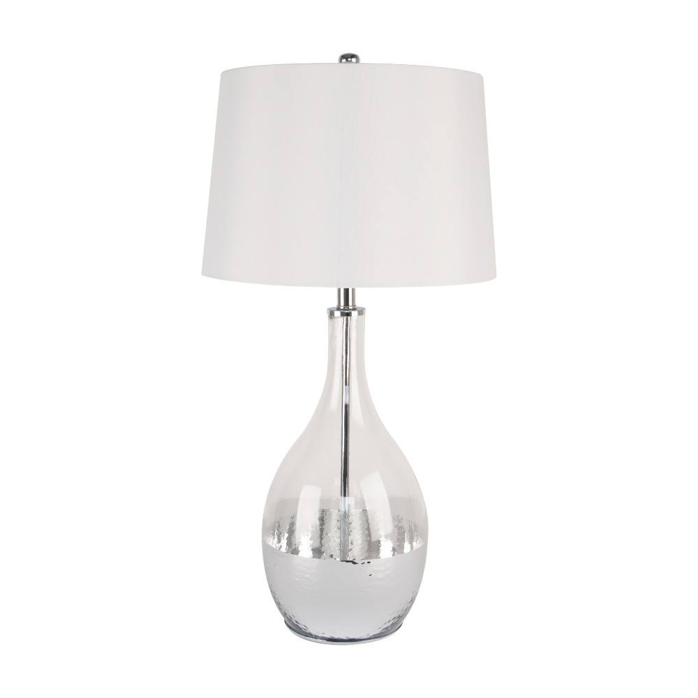 Lámpara de mesa Isabela E27 de metal cromado y vidrio