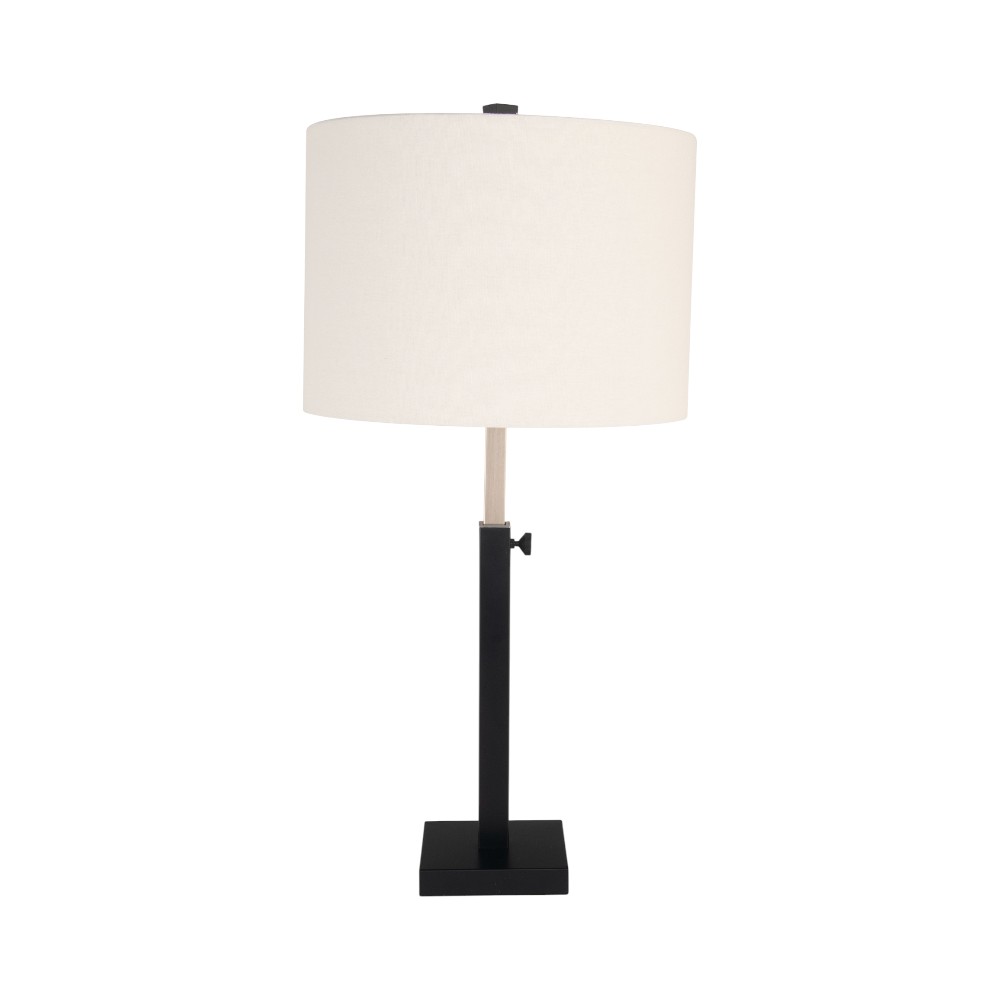 Lámpara de mesa E27 ajustable Oriana de metal negro