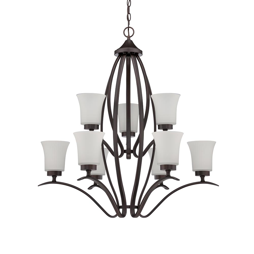 Chandelier Bonny 9XE27 de metal bronce envejecido