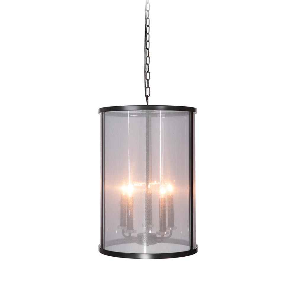 Lámpara colgante Marshal 5XE12 de metal negro