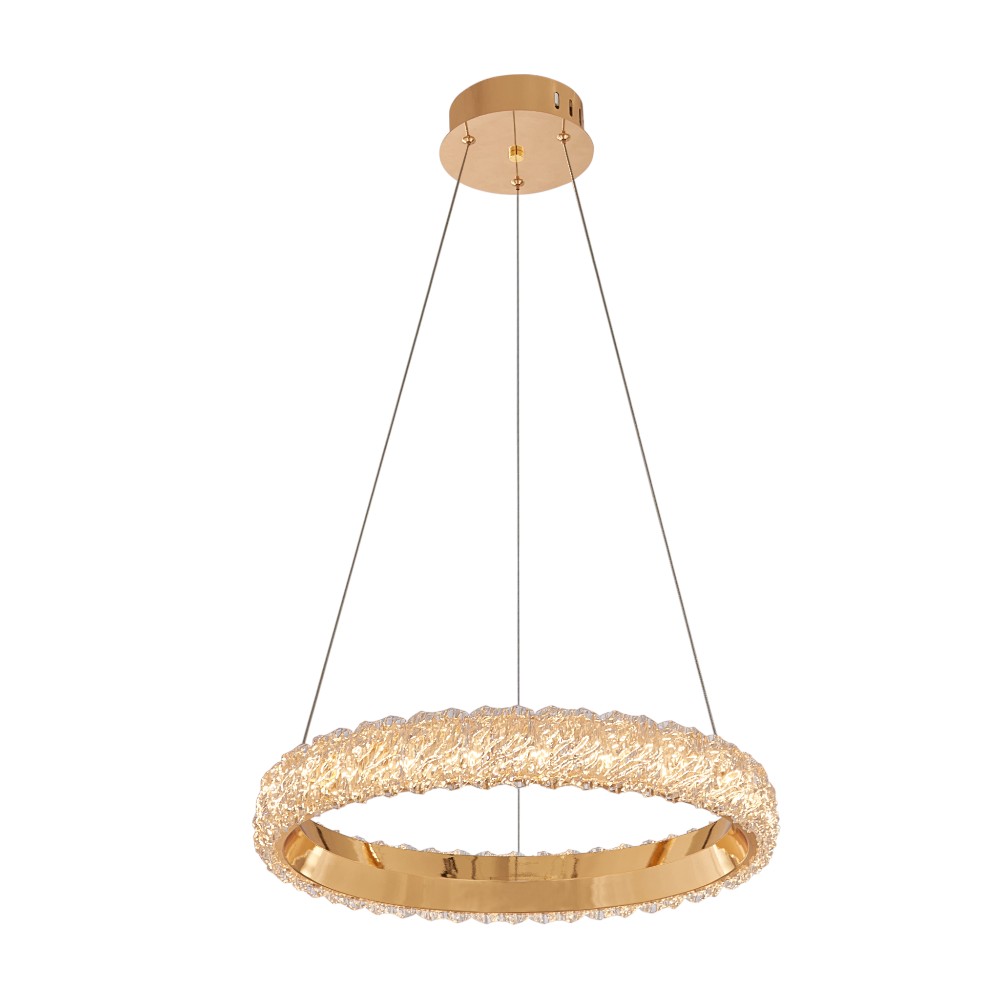 Lámpara LED colgante Camil dorado luz cálida 27W